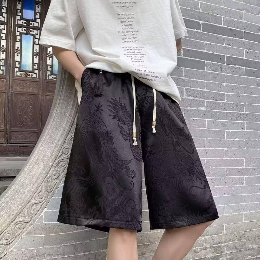 High Waist Print Wide Leg Shorts Product Image