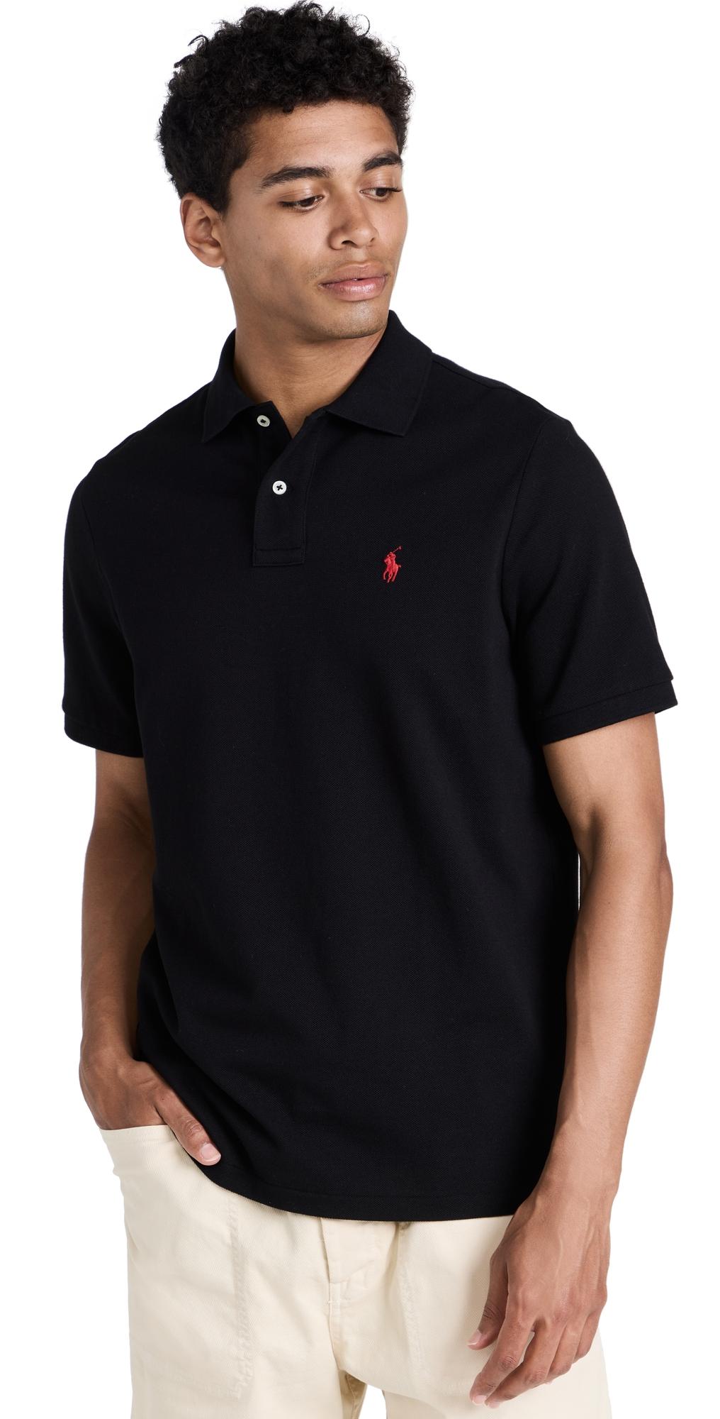 POLO RALPH LAUREN Black Polo Shirt With Classic Collar And Pony Embroidery On The Front In Cotton Man Product Image