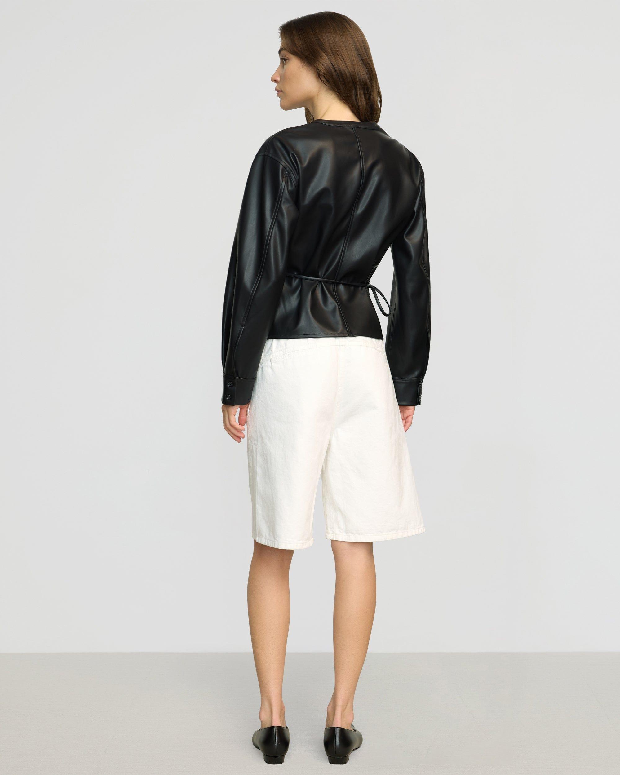 Sarit Vegan Leather Wrap Top Product Image