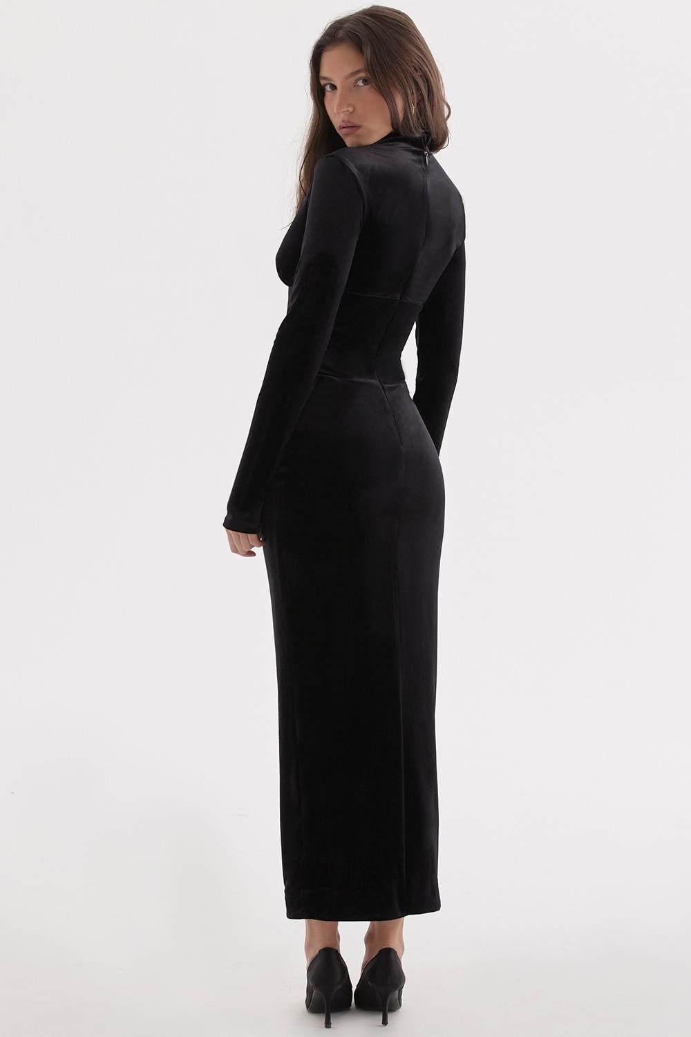 Arabella  black velvet corset dress - sale Product Image