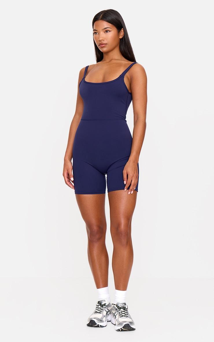 Navy Sculpt Low Back Strappy Unitard Product Image