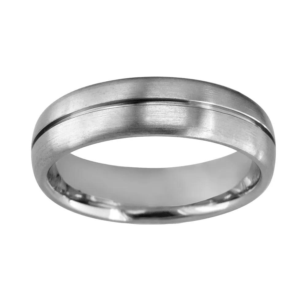 Boston Bay Diamonds Titanium Center Groove Wedding Band - Men, Men's, Size: 10.50, Grey Product Image