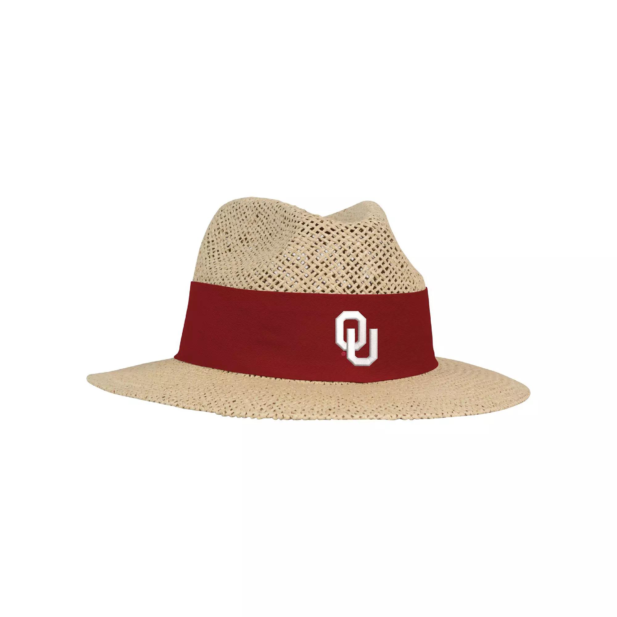 Men's Ahead Tan Oklahoma Sooners Wellington Gambler Straw Hat, Size: Large/XL, Team Product Image