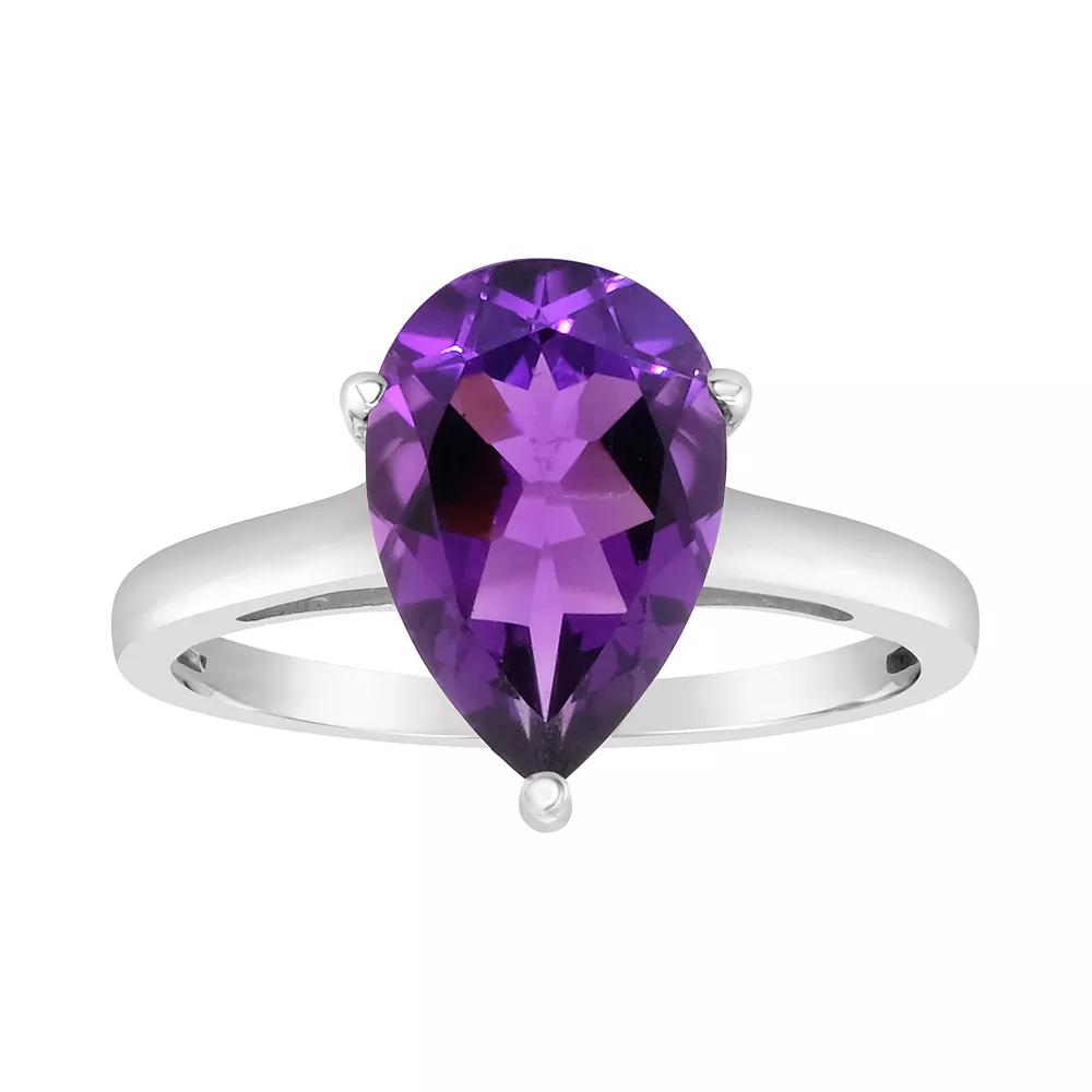 Alyson Layne Sterling Silver Amethyst Teardrop Ring, Women's, Size: 8 Product Image