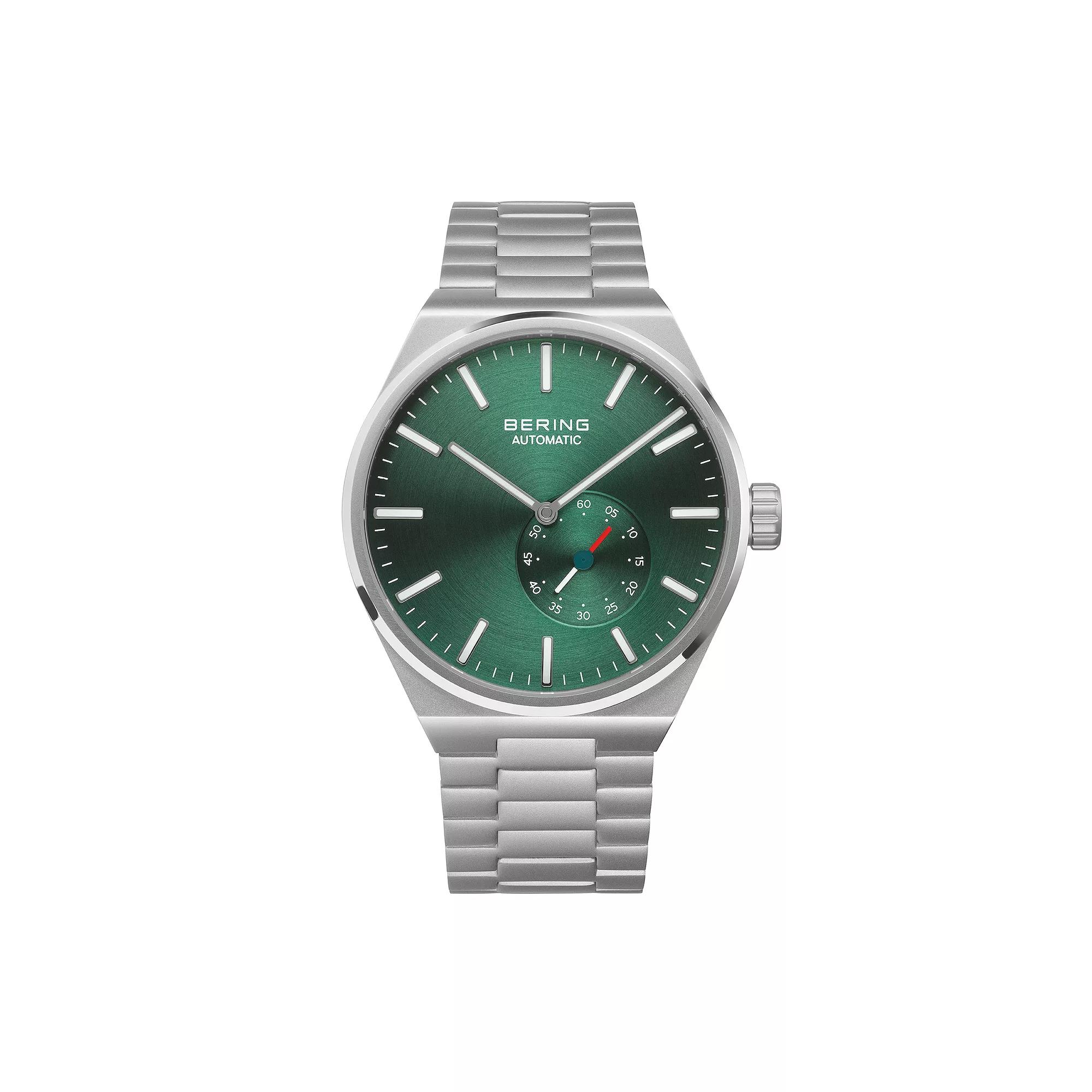 BERING Men's Automatic Stainless Steel Bracelet Watch, Size: Large, Green Product Image