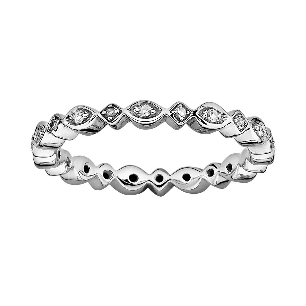 Stacks & Stones Sterling Silver Diamond Accent Eternity Stack Ring, Women's, Size: 5 Product Image