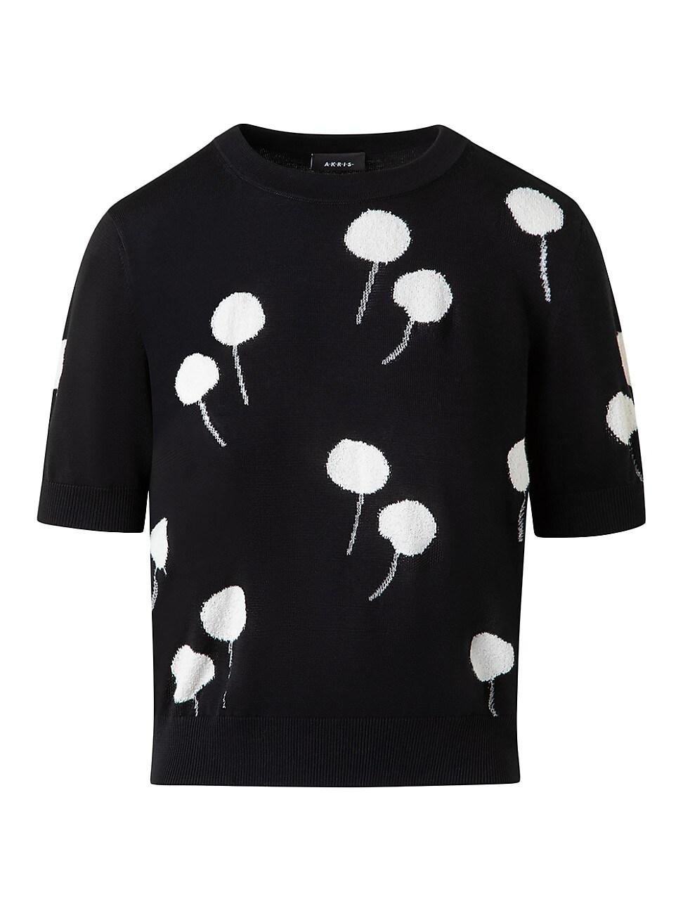 Womens Dandelion Cotton-Blend Intarsia-Knit Crewneck Sweater Product Image