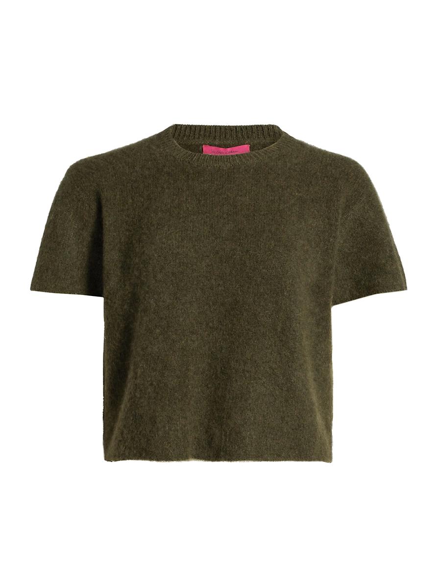 Womens Cashmere Knit Short-Sleeve Sweater Product Image