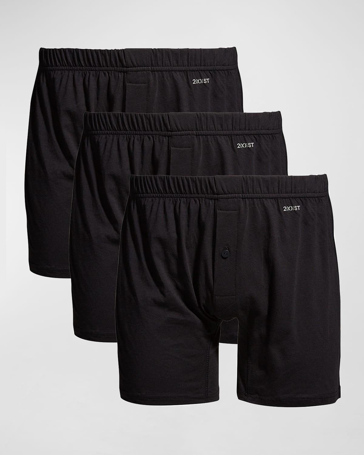 Mens 3-Pack Pima Cotton Knit Boxers Product Image
