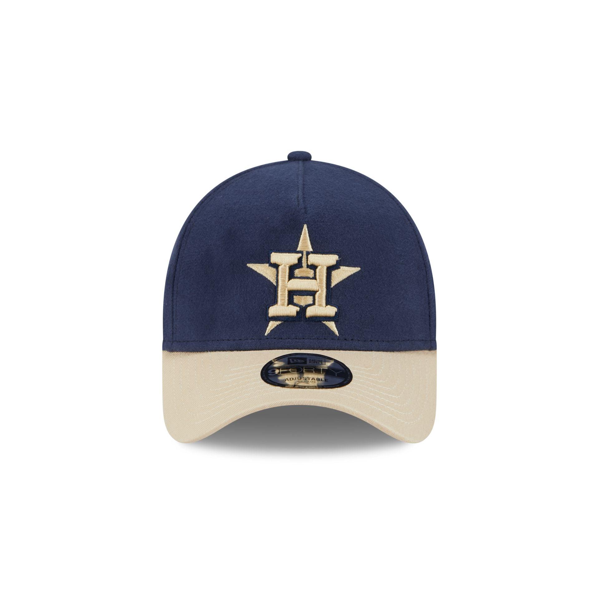 Houston Astros Moleskin Crown Navy 9FORTY A-Frame Snapback Hat Male Product Image