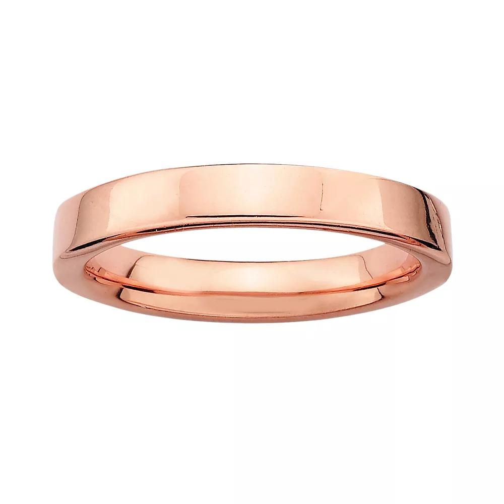 Stacks & Stones 18k Rose Gold Over Silver Stack Ring, Women's, Size: 7, Pink Product Image