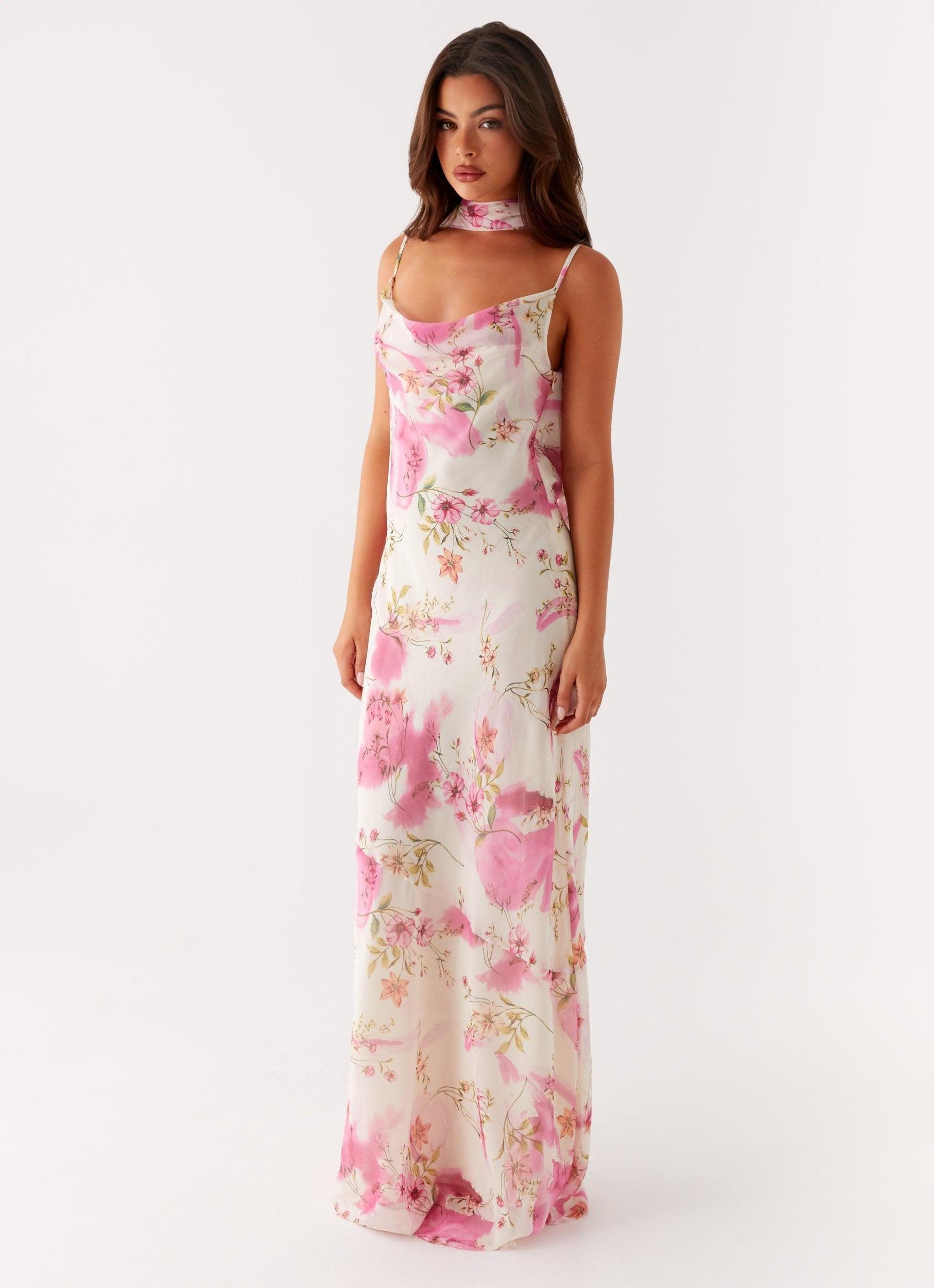 Spencer Maxi Dress - Ivory Floral Print Product Image