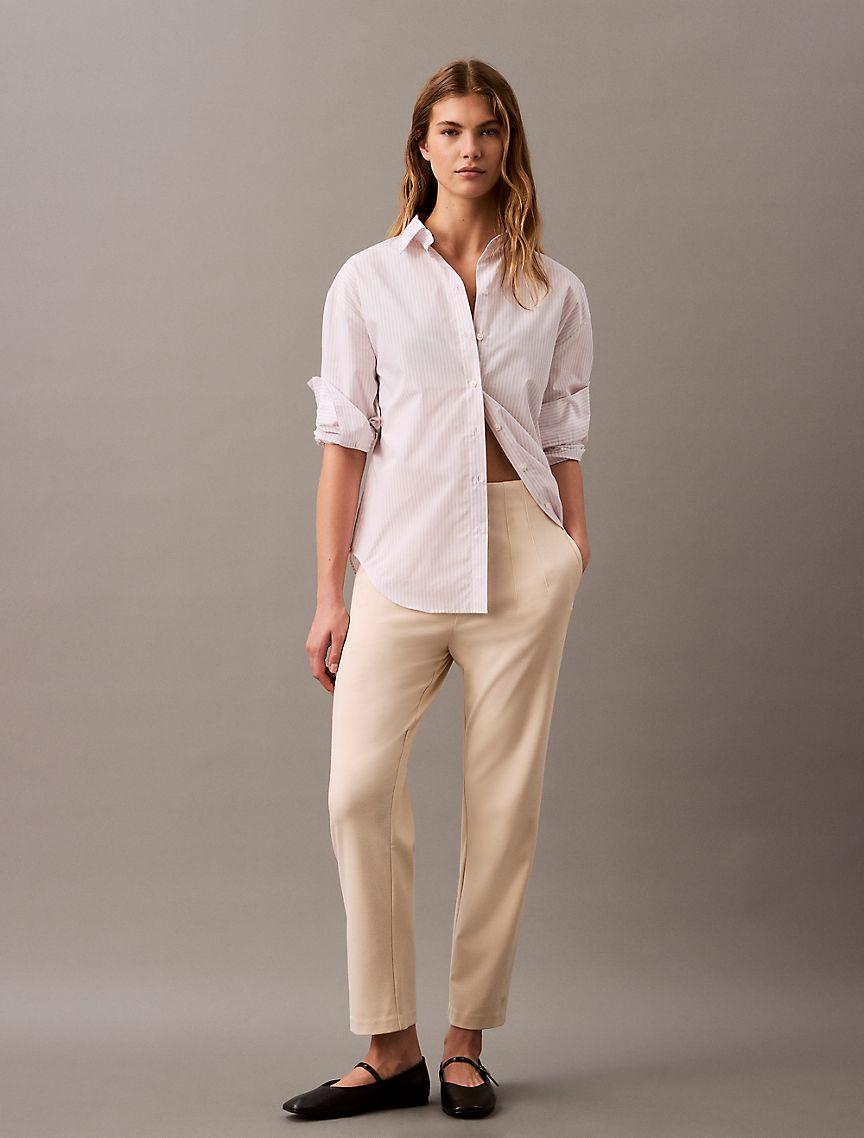 Ponte Cropped Straight Pants Product Image