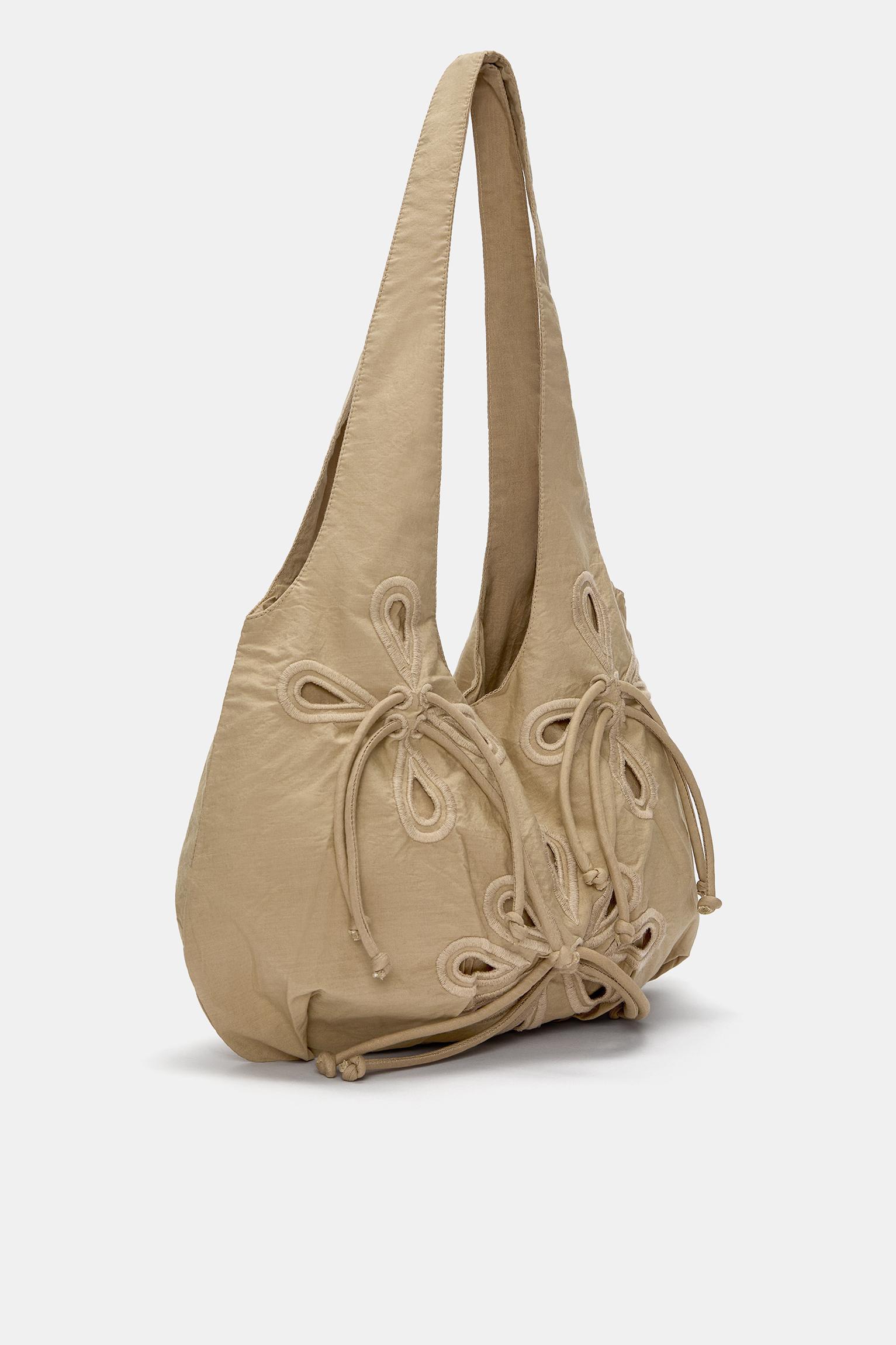 Fabric shopper bag with bows Product Image