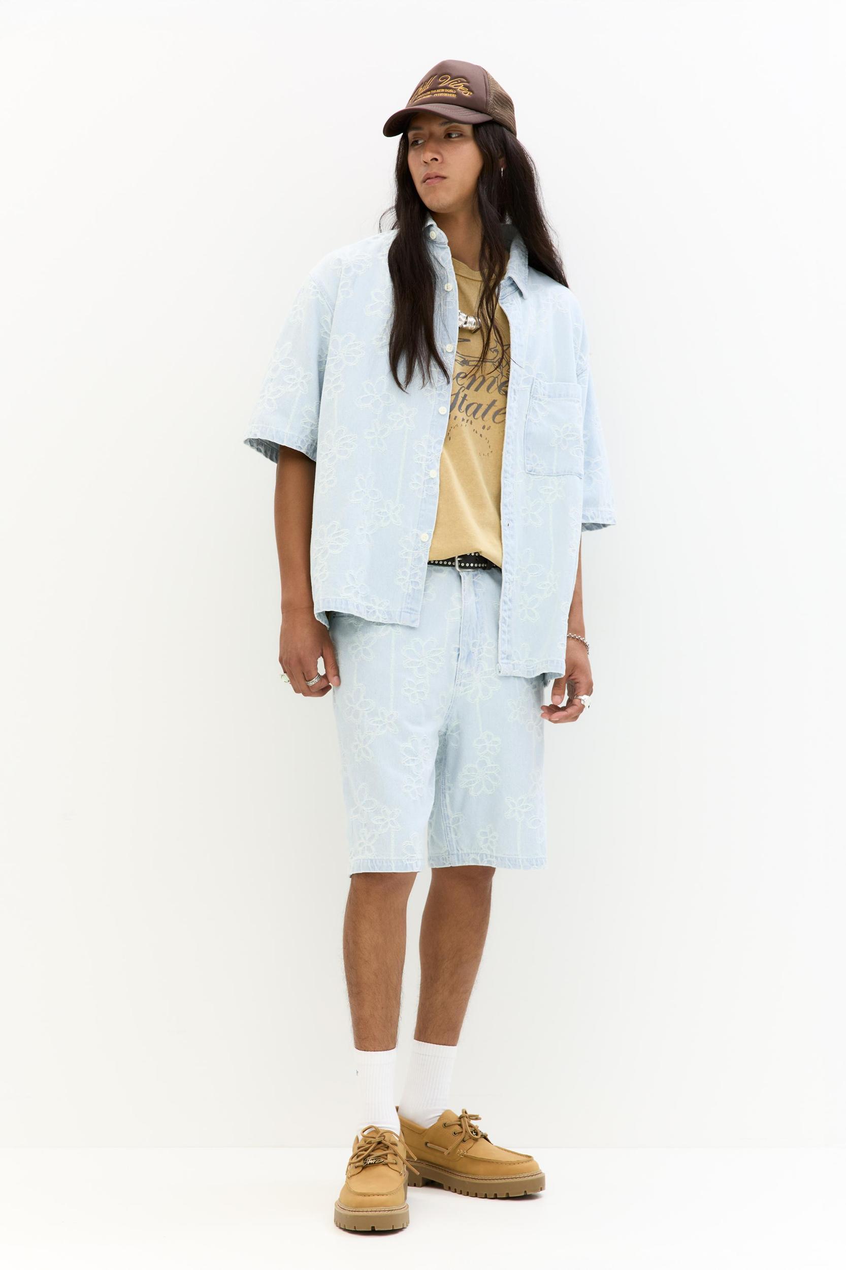 Floral denim shirt Product Image