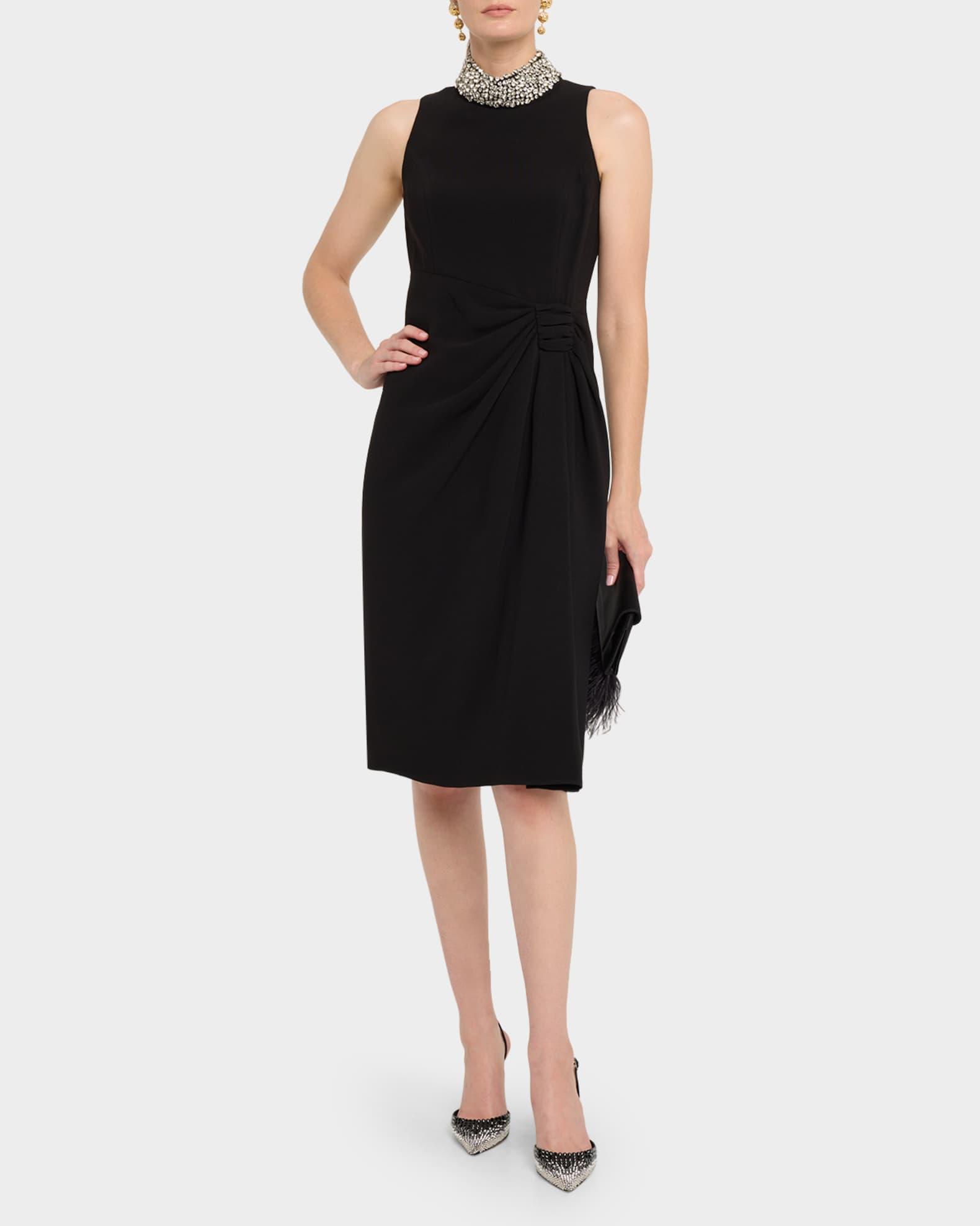 Draped Rhinestone-Embellished Dress Product Image