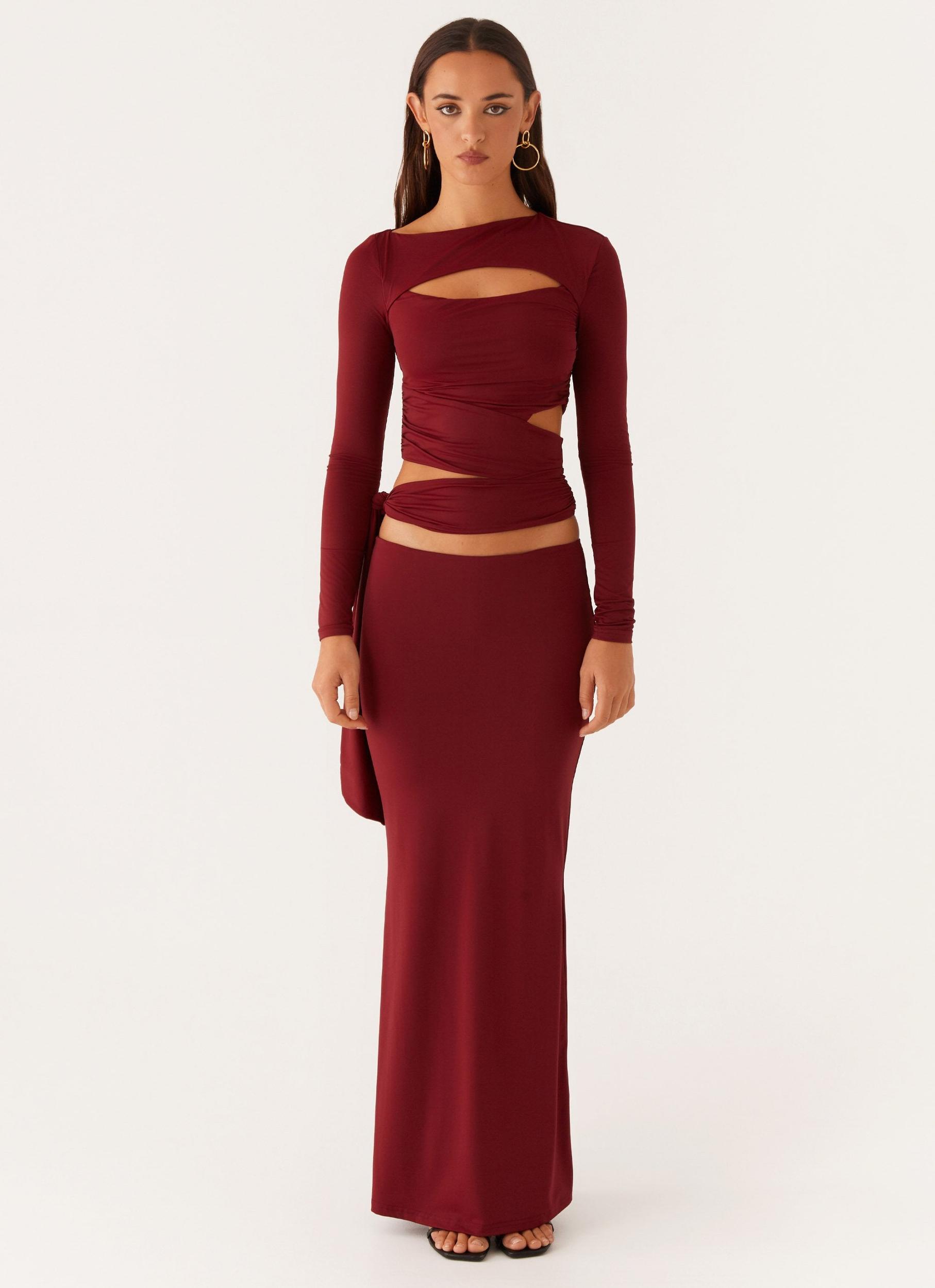 Alix Maxi Skirt - Mulberry Product Image