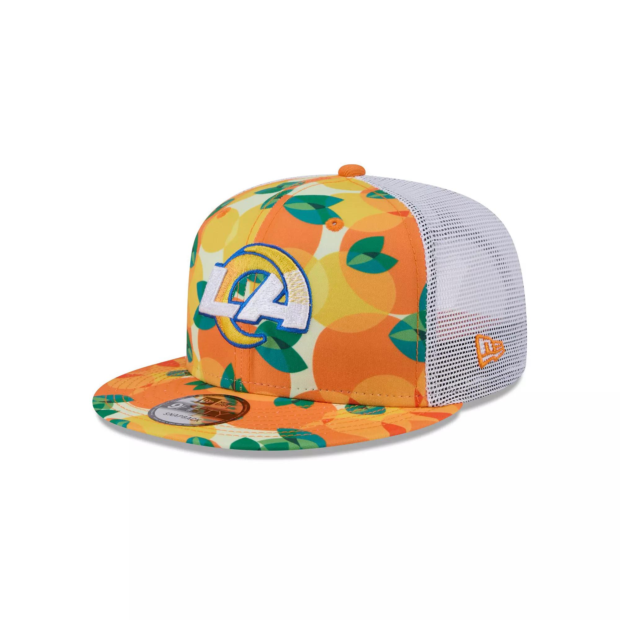 Men's New Era Orange Los Angeles Rams Citrus 9FIFTY Trucker Snapback Hat Product Image