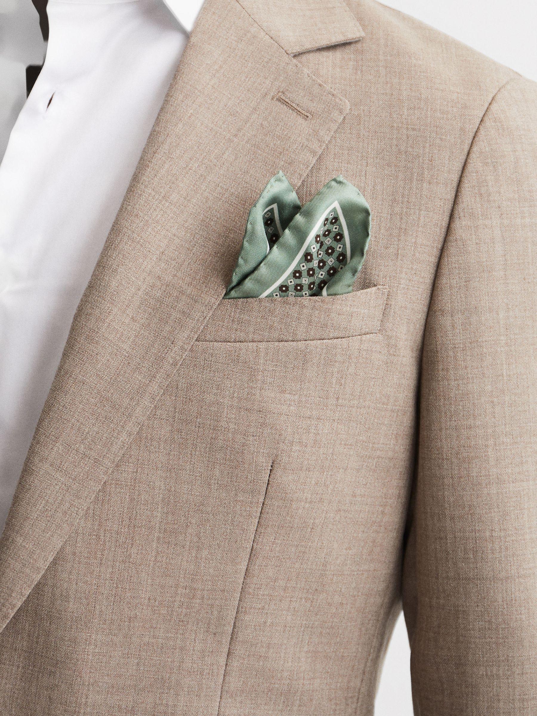 Silk Pocket Square in Light Green Product Image
