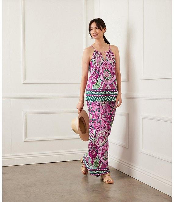 Karen Kane Printed Keyhole Neck Sleeveless Tank Top Product Image