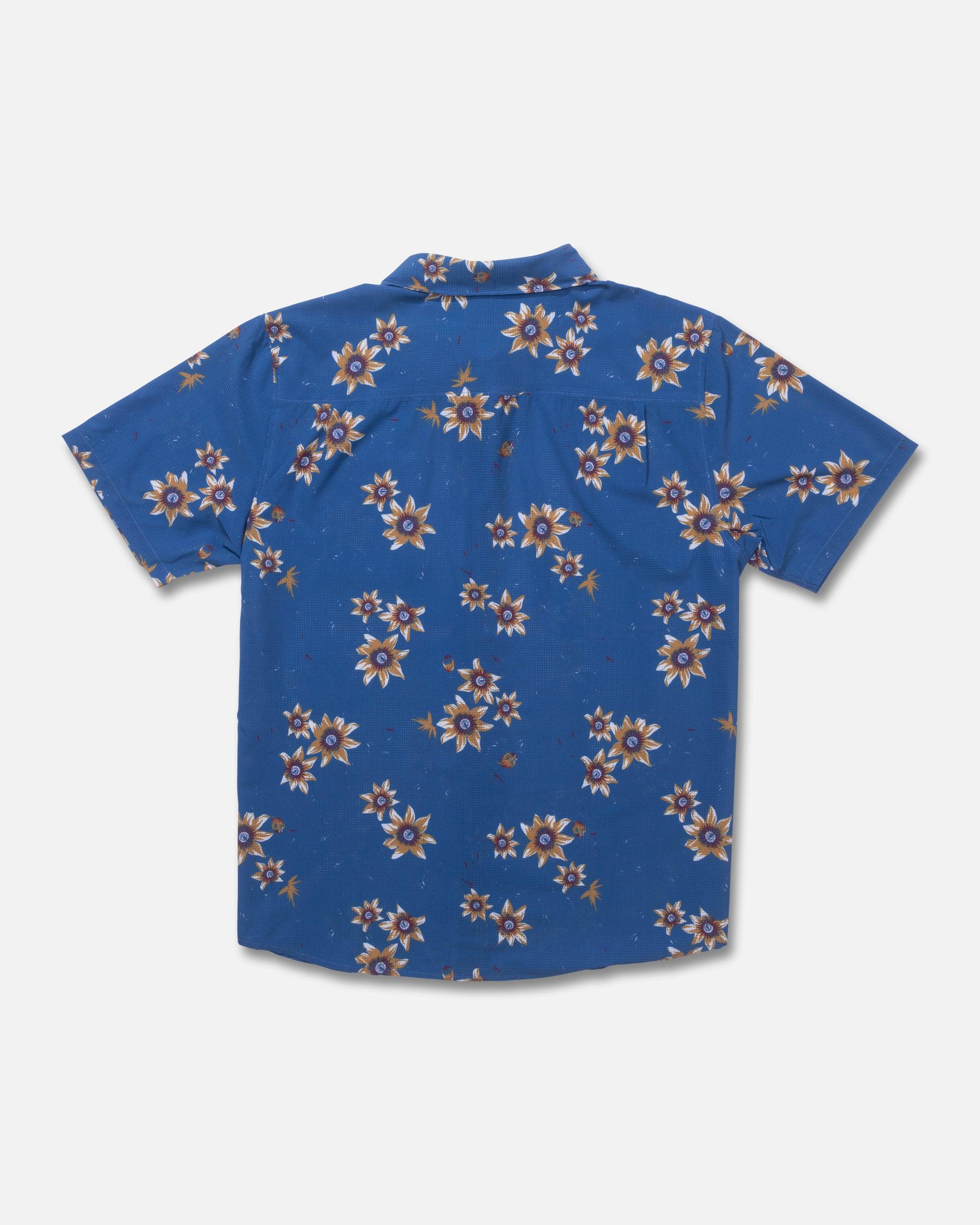 Breezer Perforated Button Up - True Navy Male Product Image