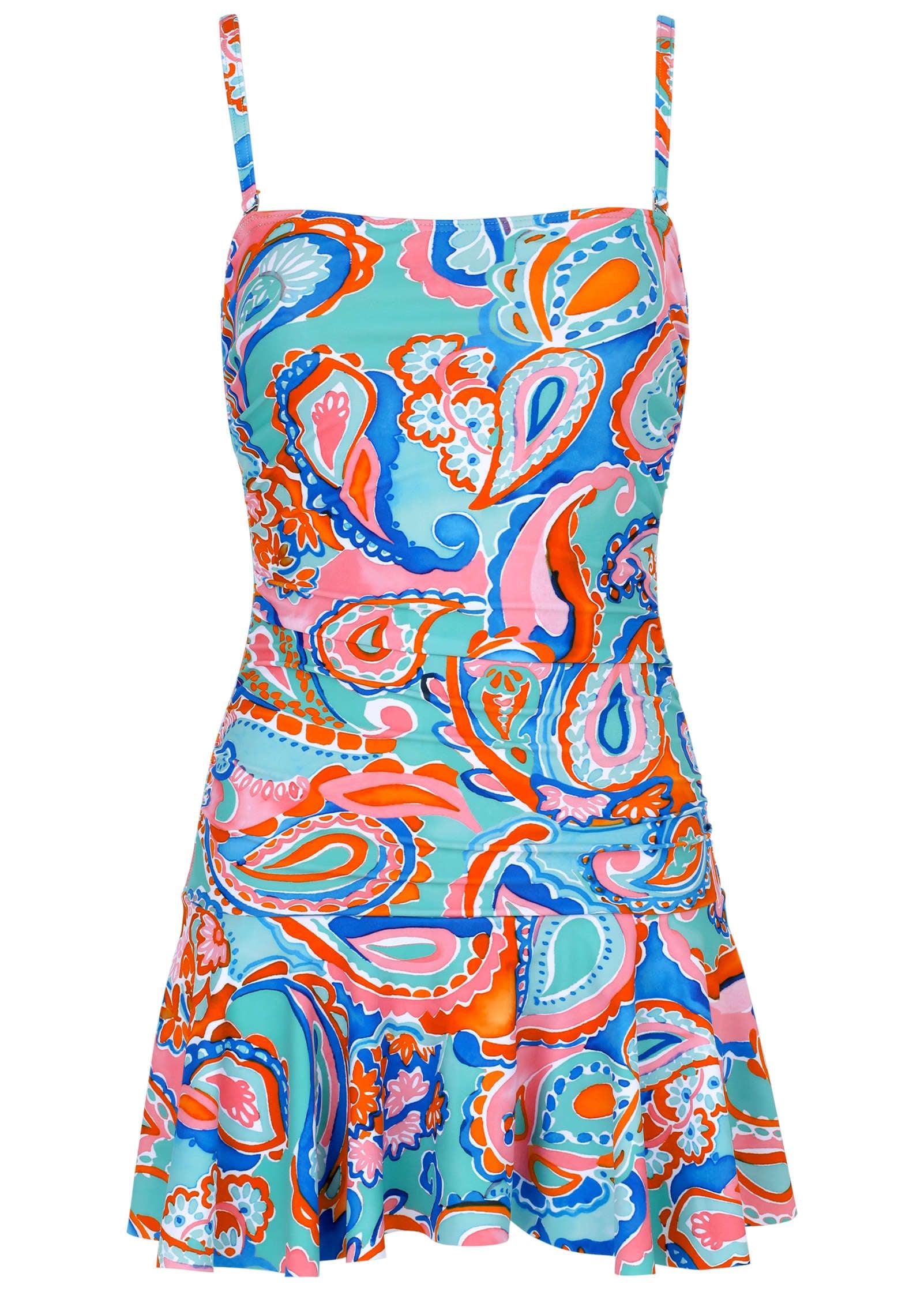 Venice Skirted Swim Dress - Salsa Paisley Product Image