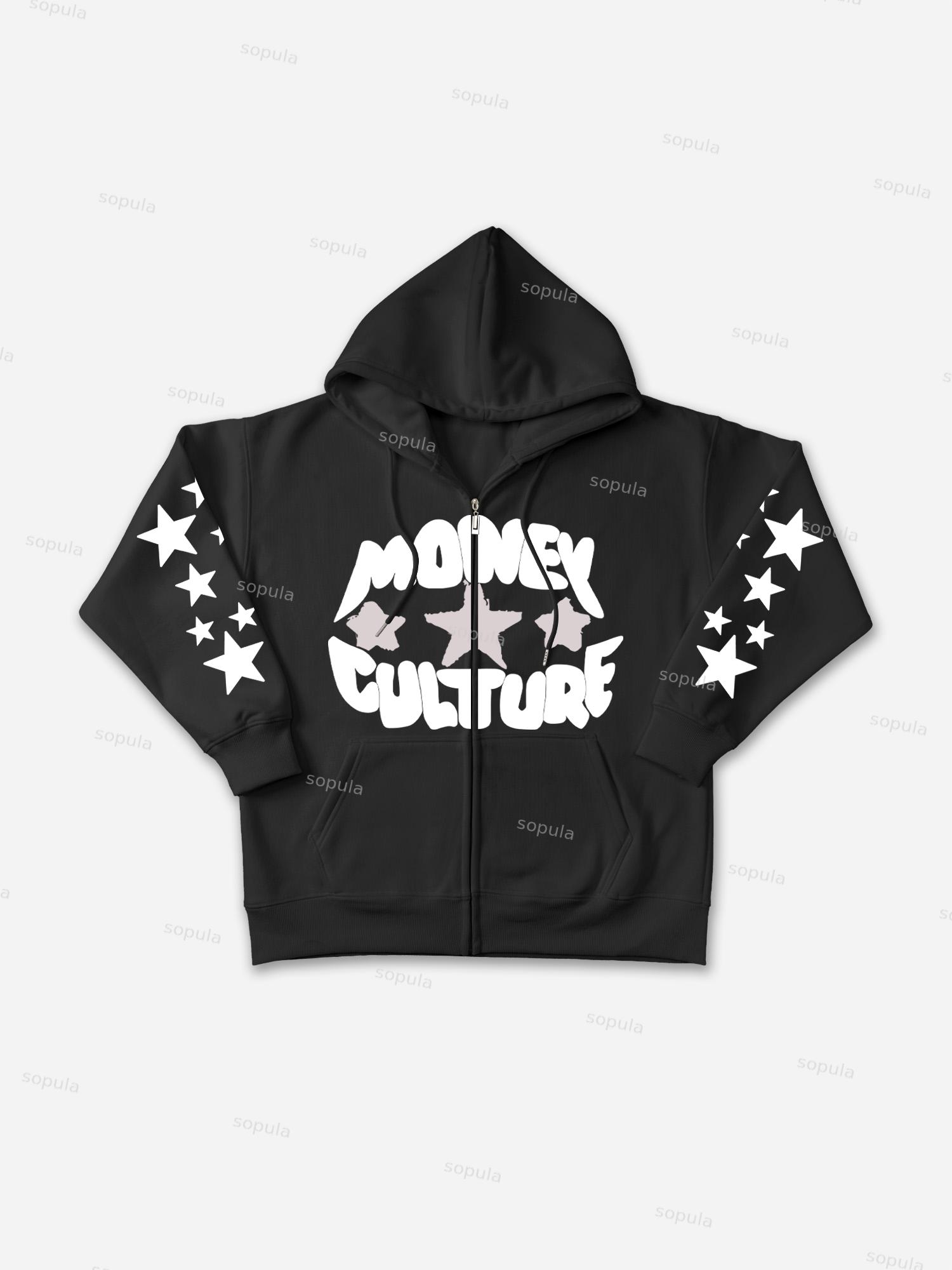 Vintage Millioim Dollar Vision Graphic Hip Hop Oversized Zip Up Hoodie Product Image