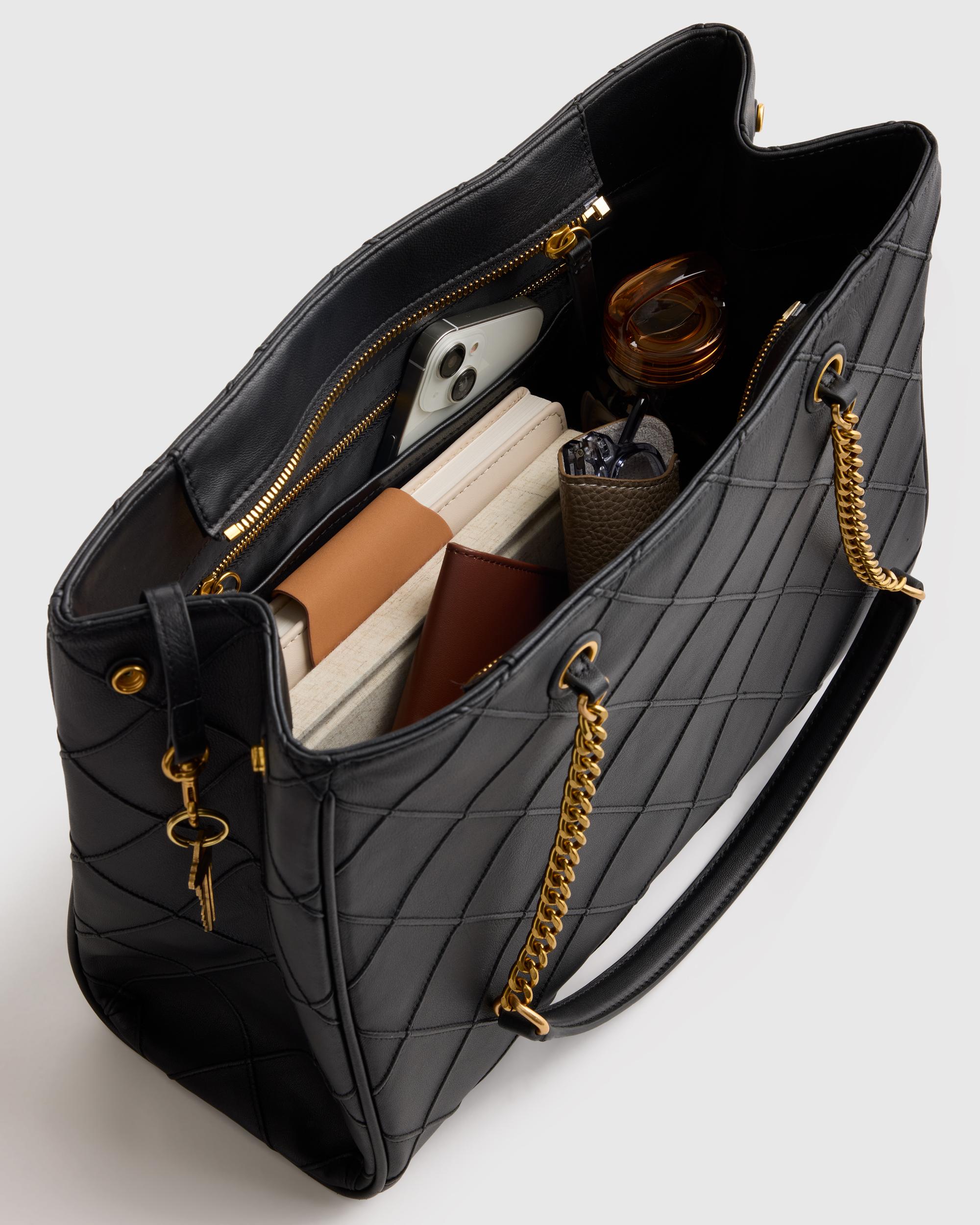 Quince | Women's Italian Leather Diamond Stitch Tote Product Image