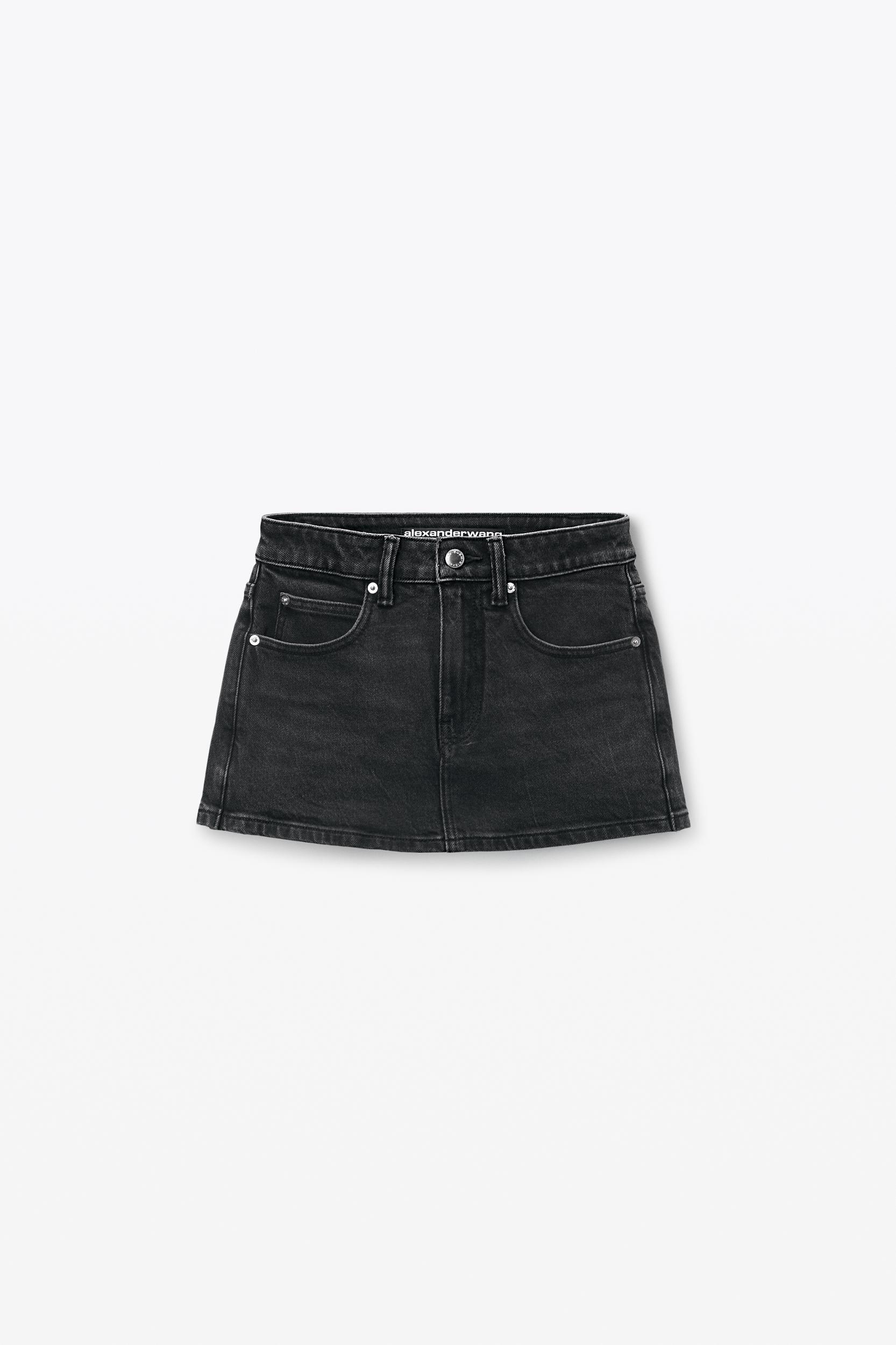 Mid Rise Mini Skort In Comfort Stretch Denim Product Image