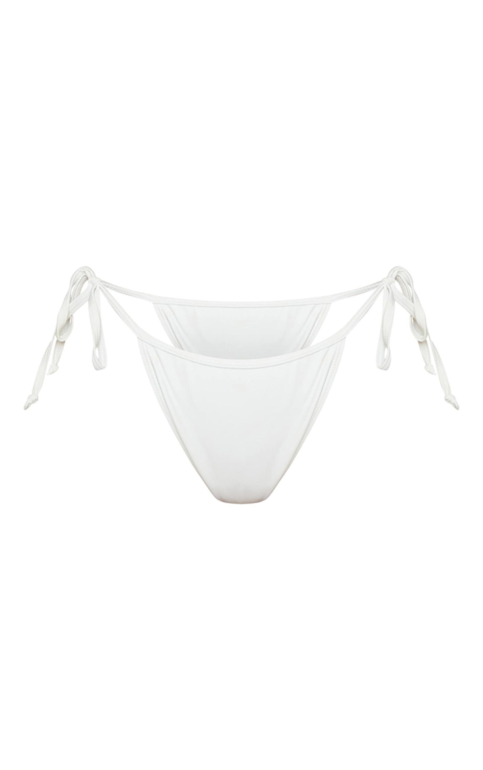 White Mix & Match Tie Side Bikini Bottom Product Image