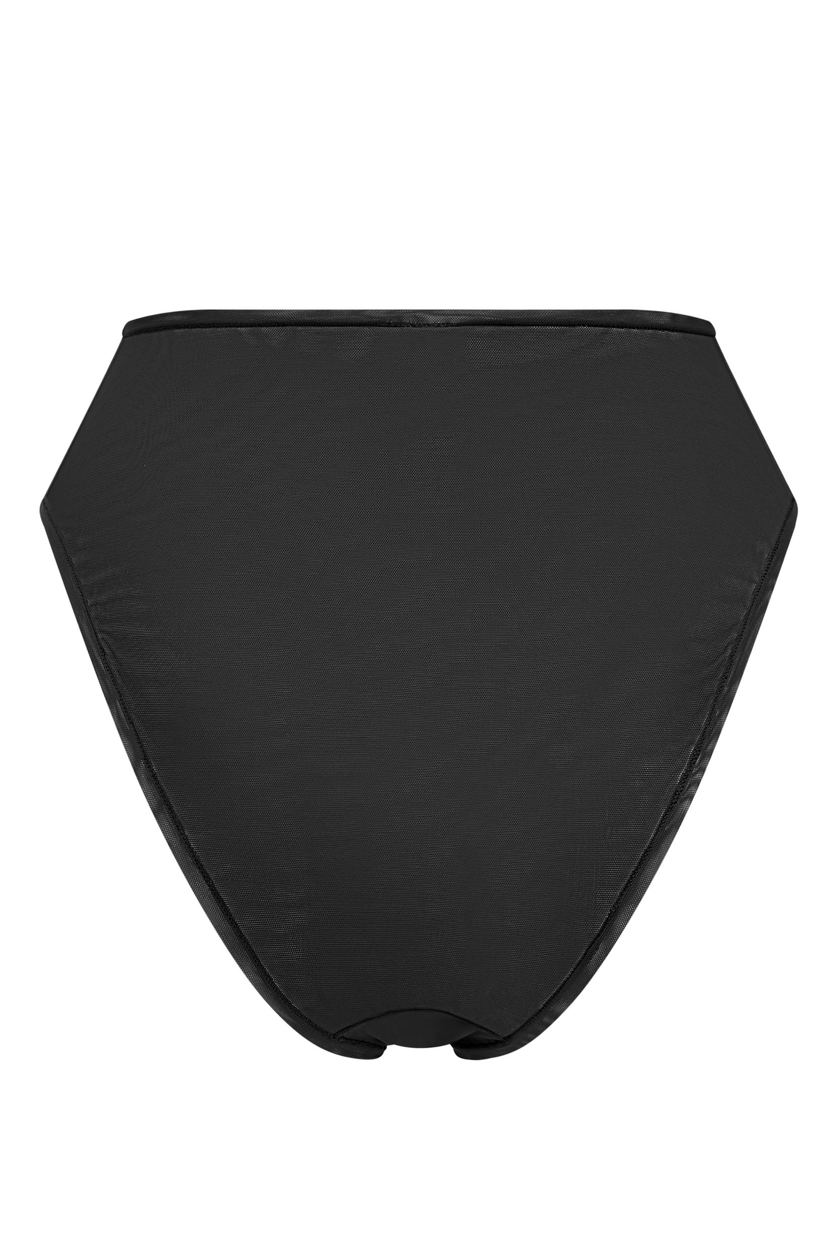 Soft Mesh High Waisted Knicker in Black Product Image