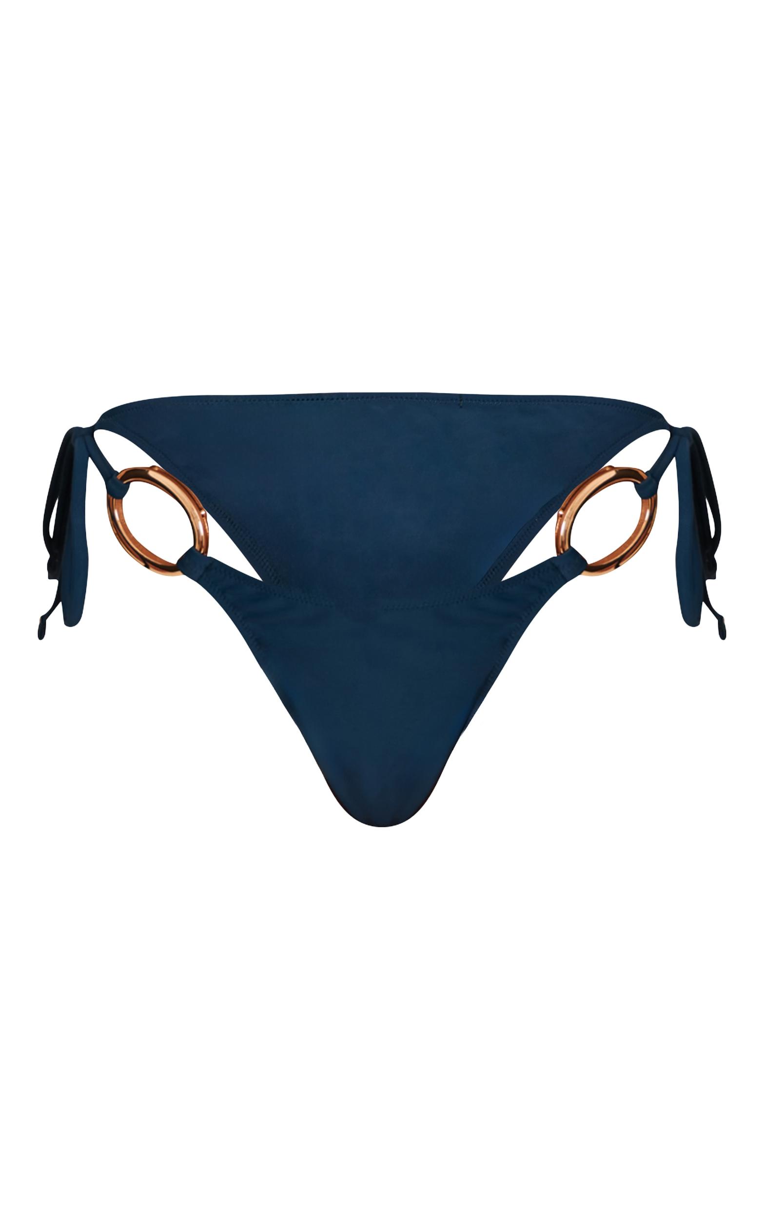 Teal O Ring Trim Bikini Top Product Image