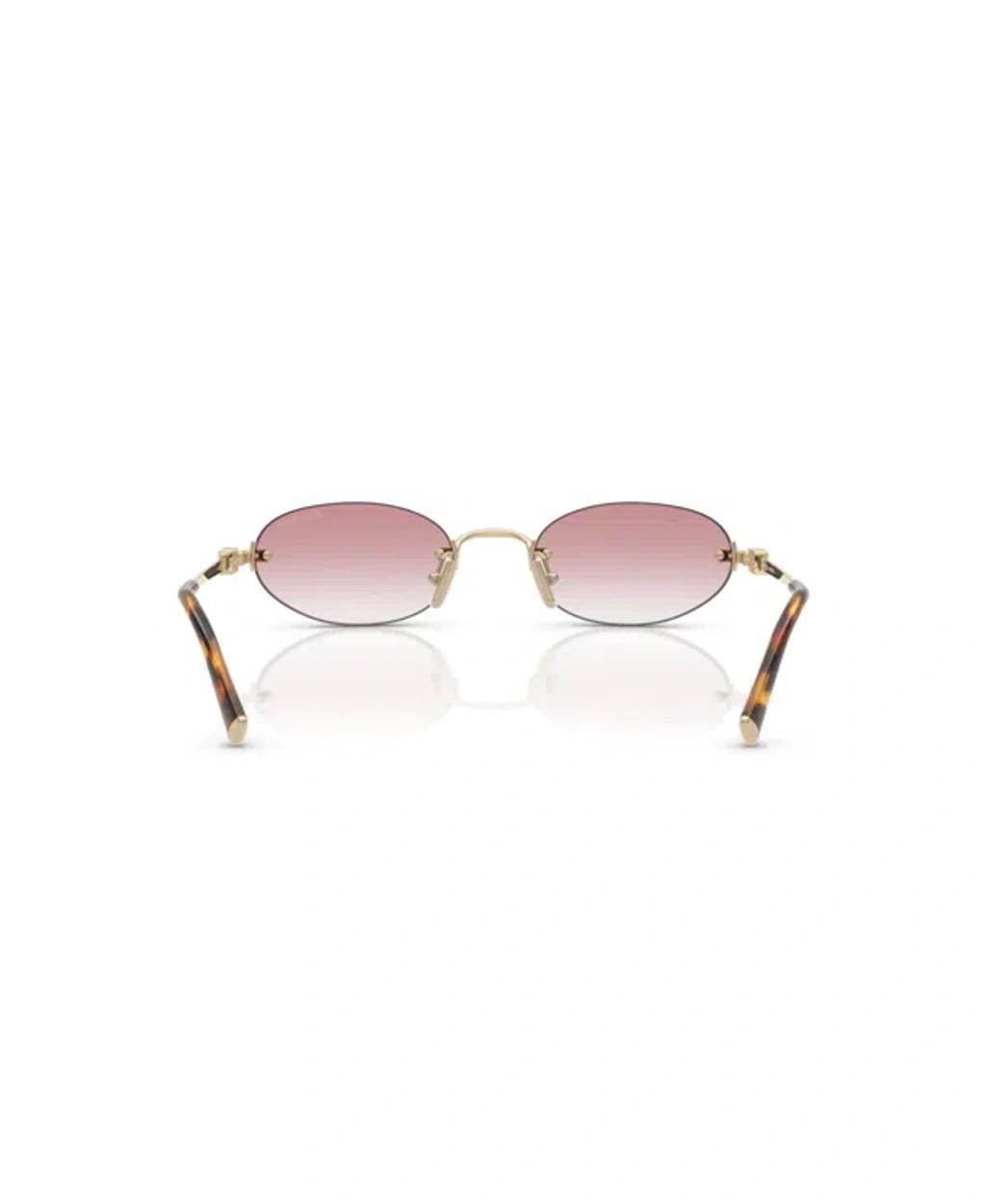 MIU MIU Womens Gold Mu A52s Oval-frame Metal Sunglasses In Gray Product Image
