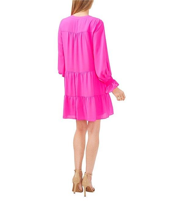 CeCe V Neck Long Sleeve Tiered Dress Product Image