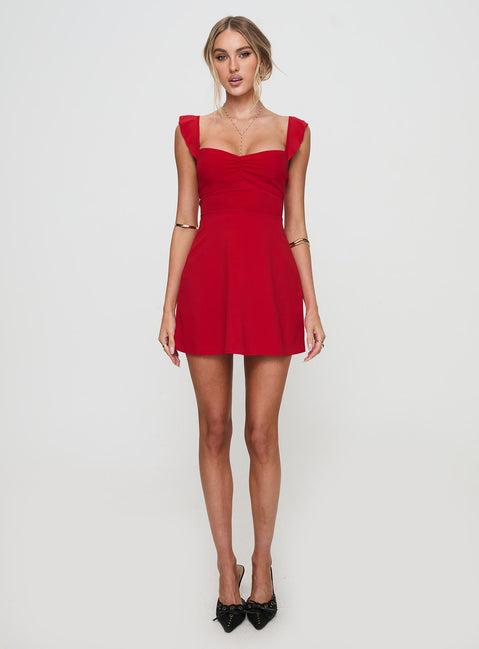 Landon Mini Dress Red Product Image