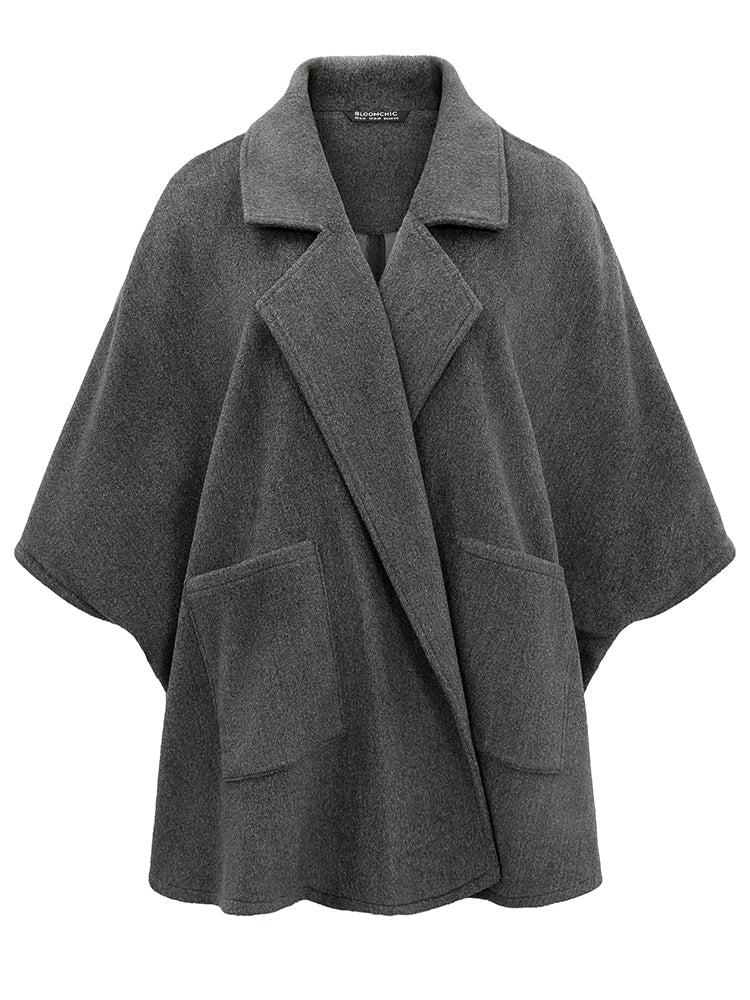Batwing Sleeve Lapel Collar Coat Female Product Image