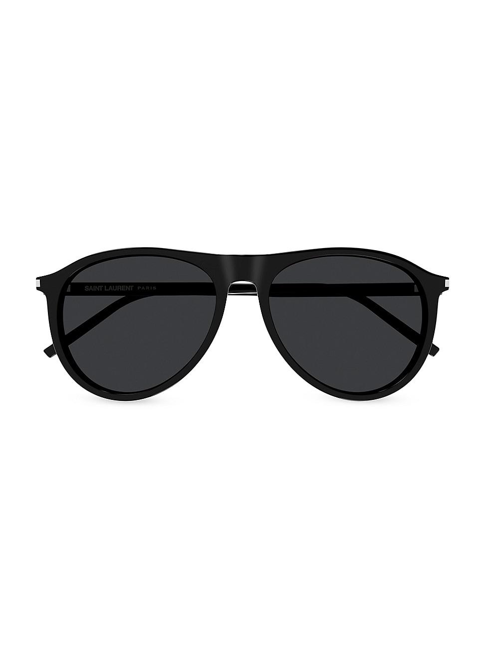 Mens Thin Acetate 56MM Pilot Sunglasses Product Image