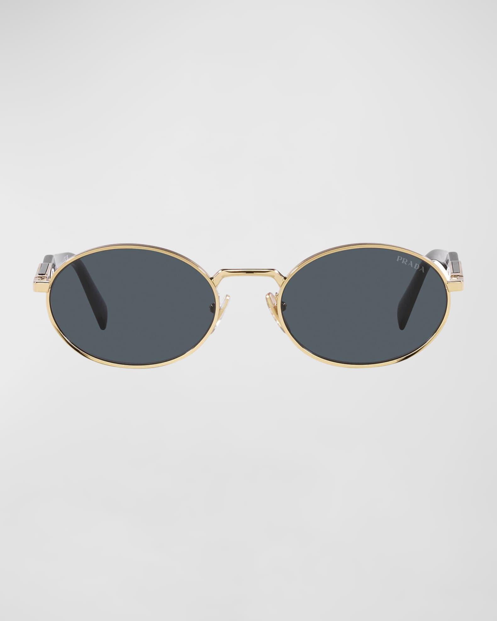 Engraved Logo Metal & Plastic Oval Sunglasses  Product Image