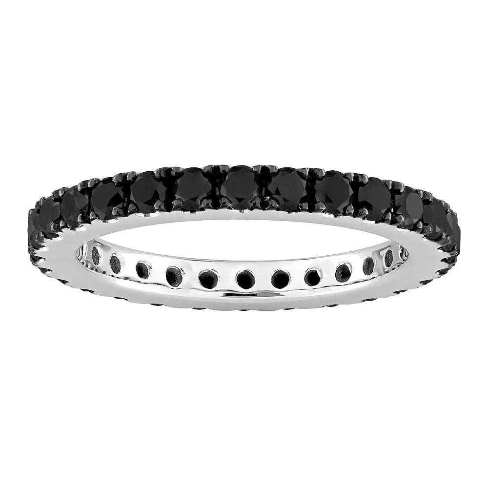 Stella Grace 14k White Gold 1 1/4 Carat T.W. Black Diamond Eternity Ring, Women's,  Product Image