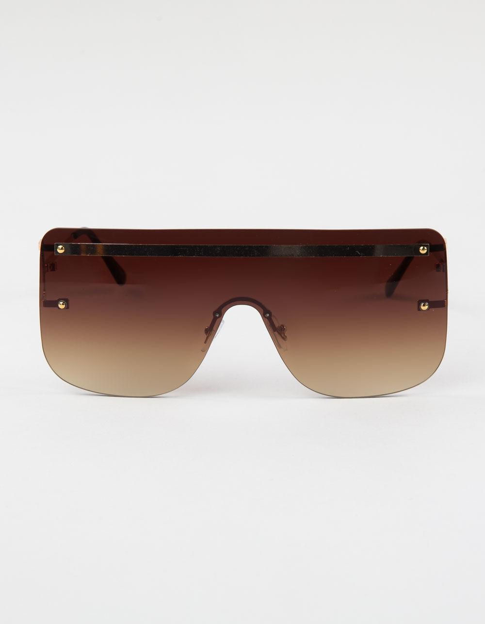 RSQ Rimless Shield Sunglasses - GOLD Product Image