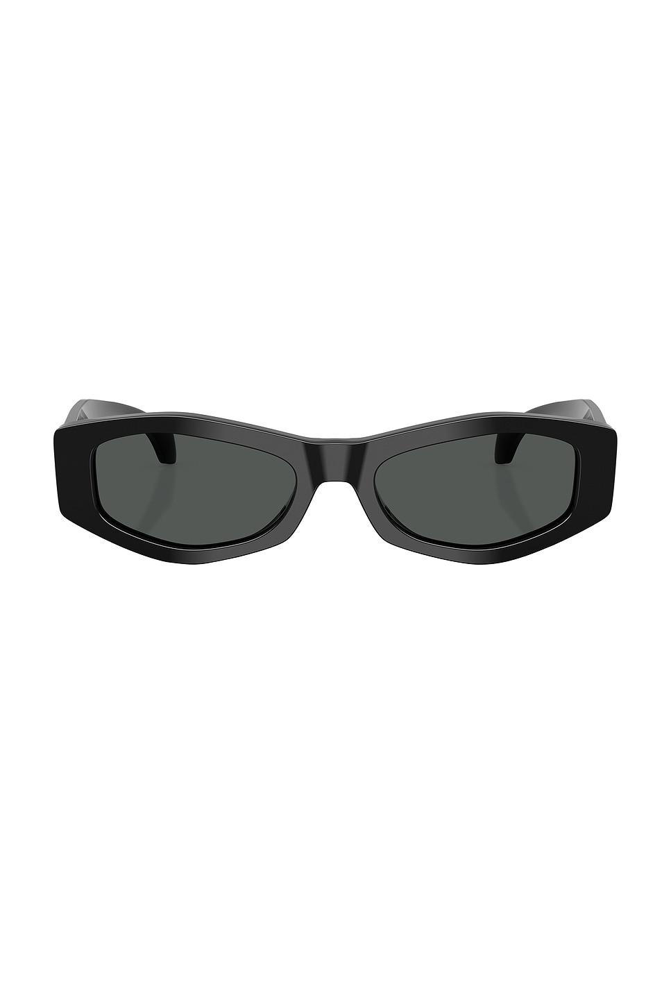VERSACE Ve4487 Oval Logo-print Sunglasses In Black Product Image