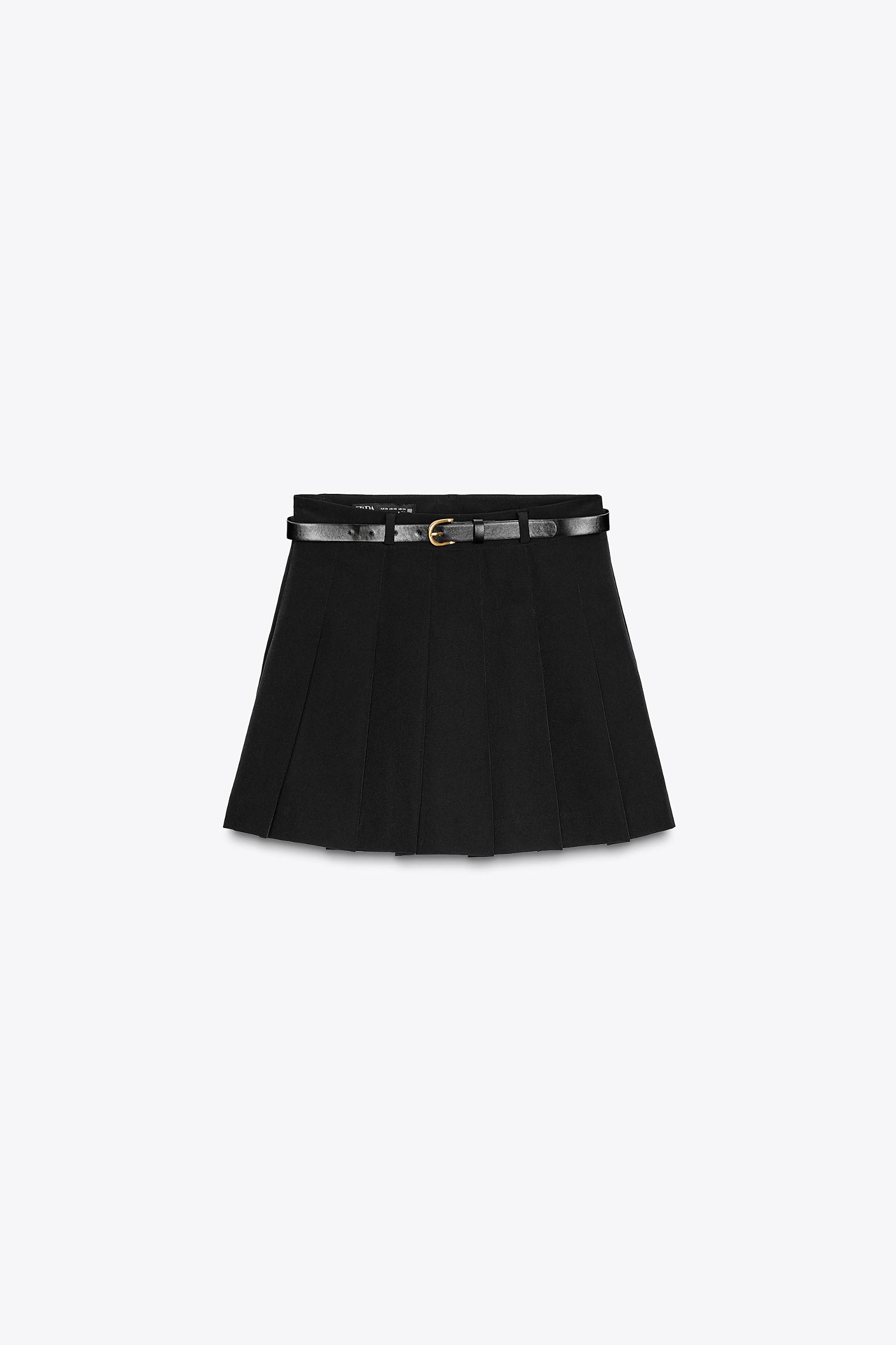 BELTED BOX PLEAT SKORT Product Image