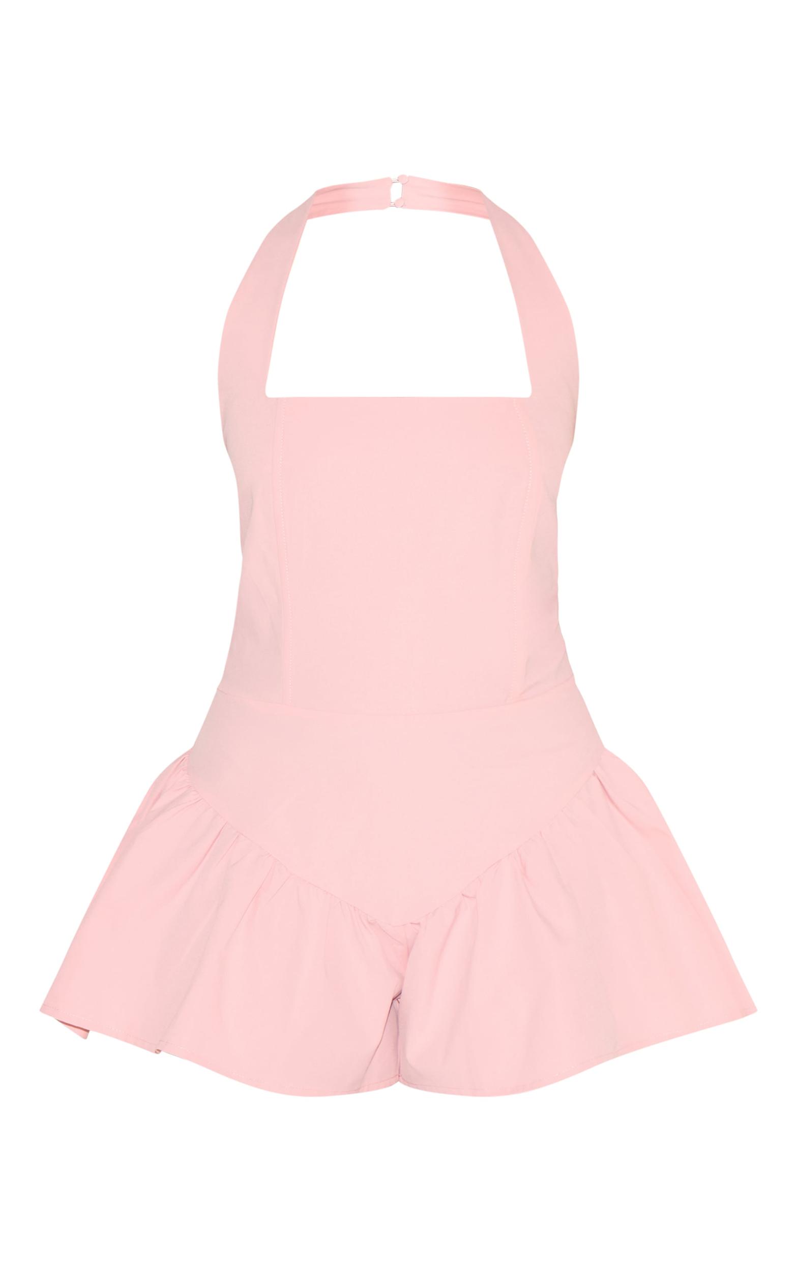 Pale Rose Square Neck Drop Waist Floaty Romper Product Image