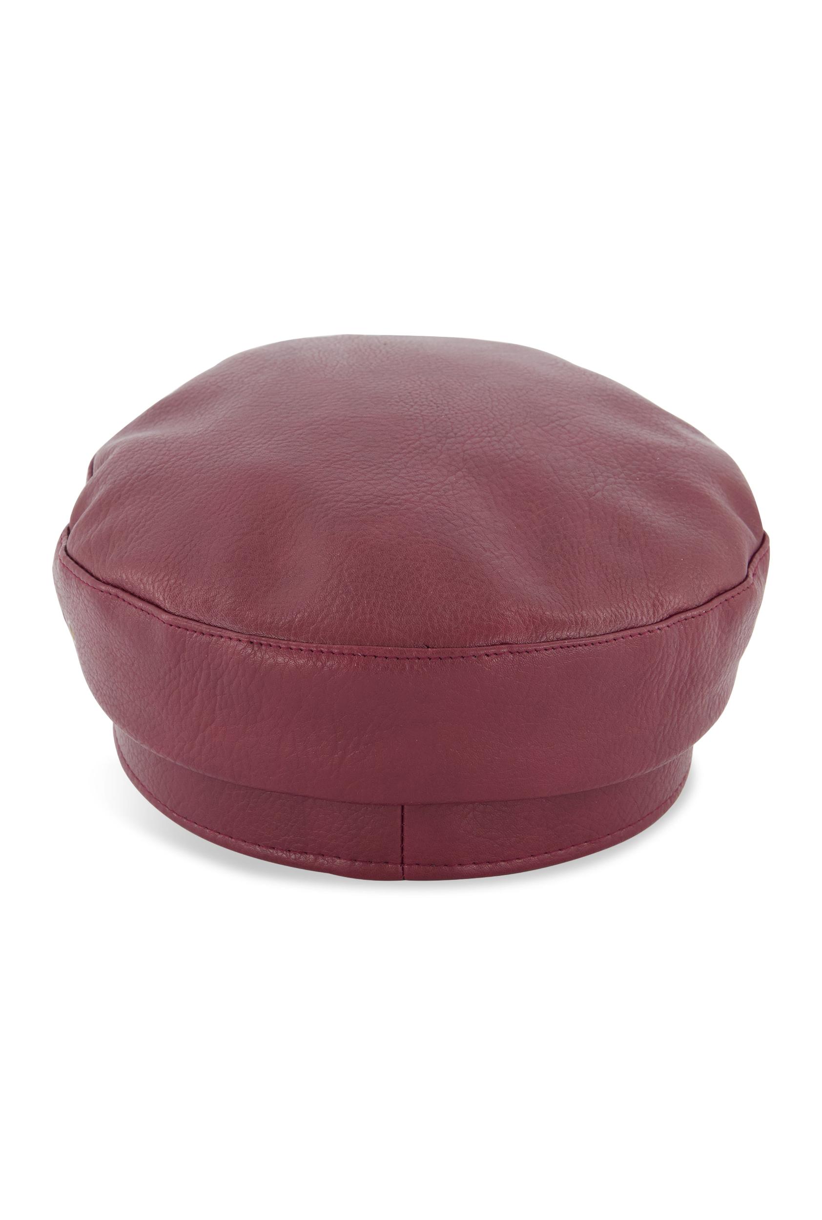 Faux Leather Cabbie Hat Female Product Image