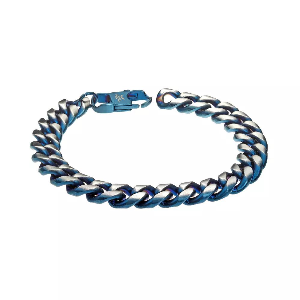 Men's LYNX Blue Ion-Plated Stainless Steel Bracelet, Size: 8.5", Blue Tone Product Image