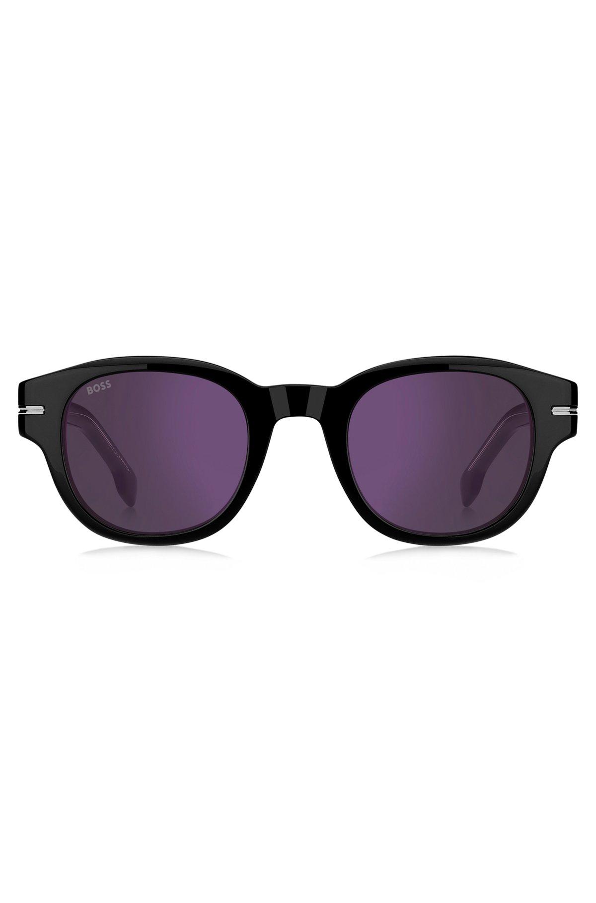 Black-acetate sunglasses with violet lenses Product Image