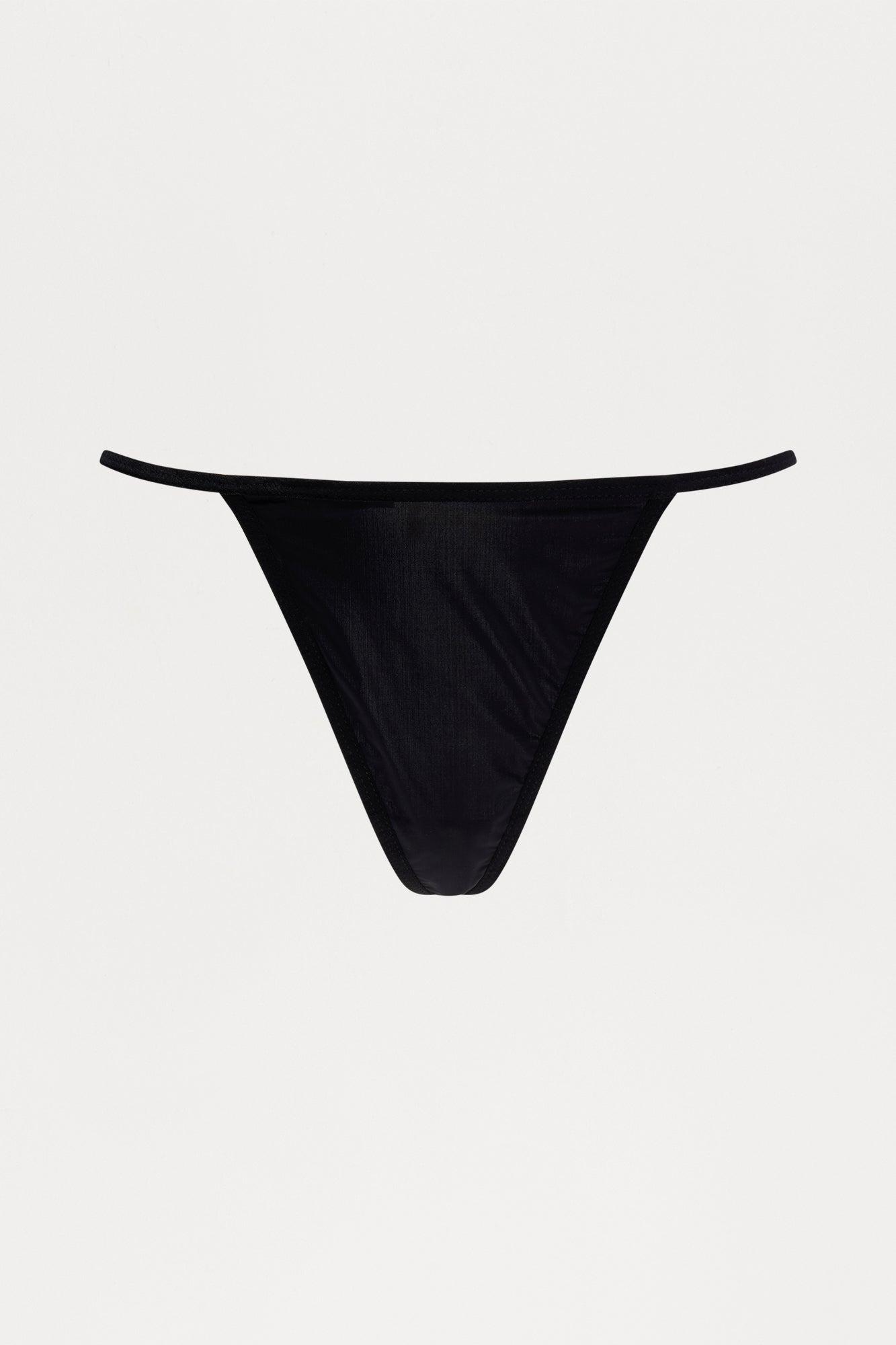 Spank Me Charm Back Thong Panty - Black/Gold Female Product Image