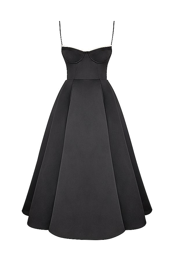 Mademoiselle  black tulle midi dress Product Image