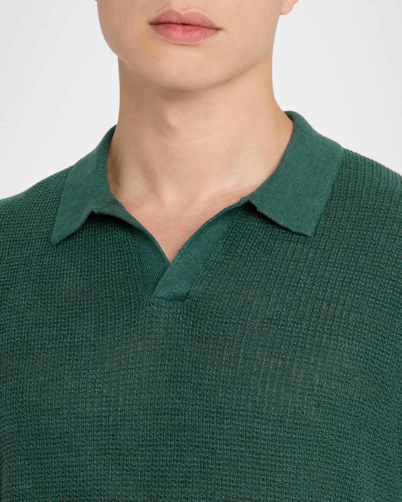 Men's Mesh Knit Linen Short-Sleeve Sweater Product Image