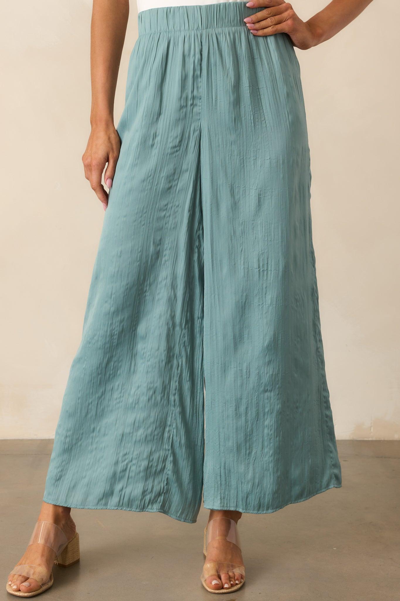 Z Supply Sage Green Sunset Satin Pants Product Image